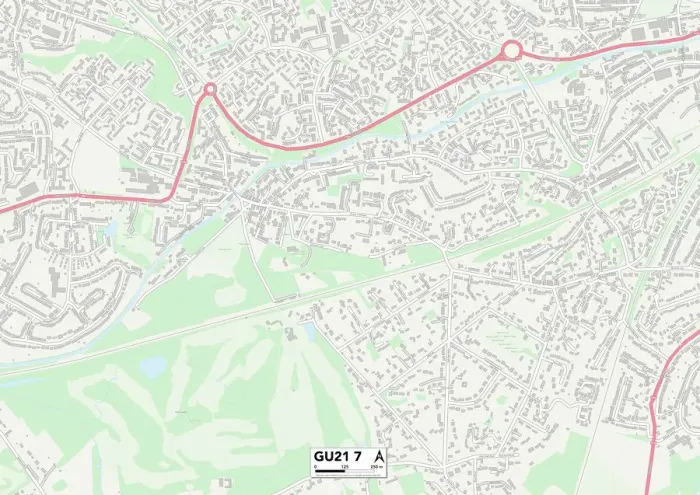 Gerahmter Druck : Woking GU21 7 Karte Gerahmter Druck : Woking GU21 7 Karte