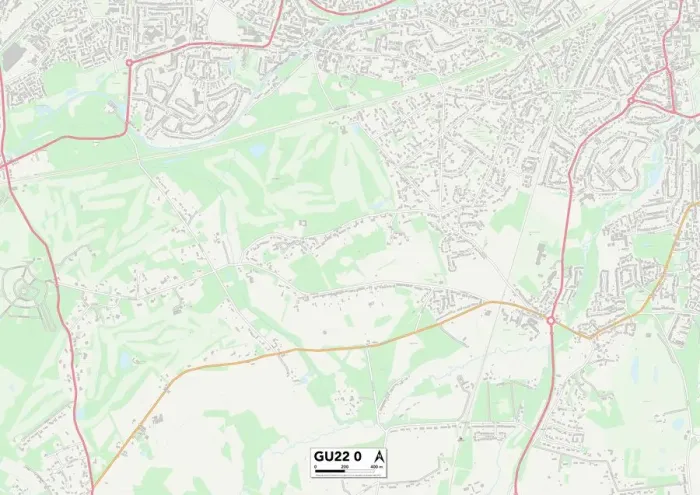 Gerahmter Druck : Woking GU22 0 Karte Gerahmter Druck : Woking GU22 0 Karte