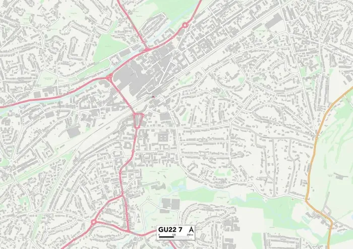 Gerahmter Druck : Woking GU22 7 Karte Gerahmter Druck : Woking GU22 7 Karte