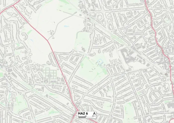 Gerahmter Druck : Harrow HA2 6 Karte Gerahmter Druck : Harrow HA2 6 Karte
