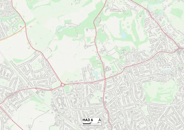 Gerahmter Druck : Harrow HA3 6 Karte Gerahmter Druck : Harrow HA3 6 Karte