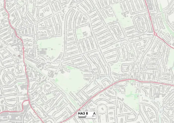 Gerahmter Druck : Harrow HA3 8 Karte
