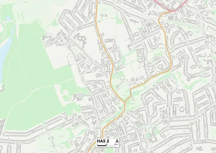 Gerahmter Druck : Harrow HA5 2 Karte Gerahmter Druck : Harrow HA5 2 Karte