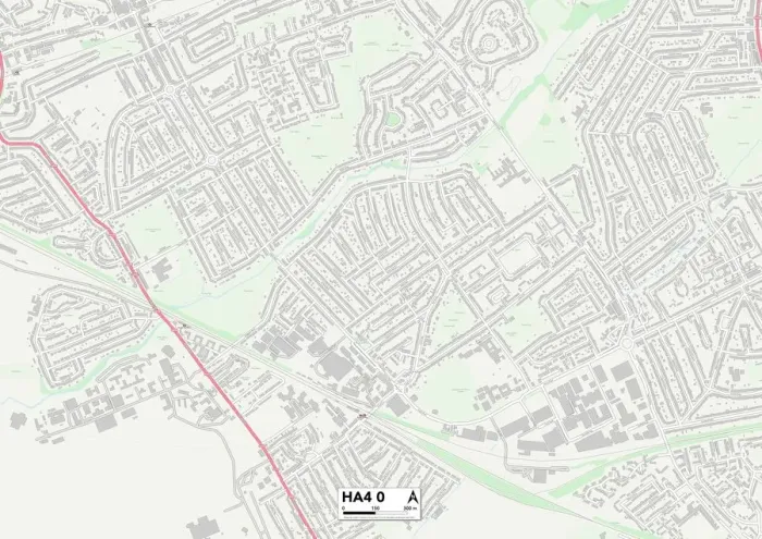 Gerahmter Druck : Hillingdon, HA4 0 Karte Gerahmter Druck : Hillingdon, HA4 0 Karte