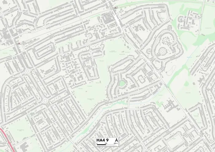 Gerahmter Druck : Hillingdon, HA4 9 Karte Gerahmter Druck : Hillingdon, HA4 9 Karte