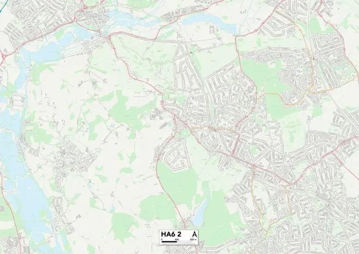 Gerahmter Druck : Hillingdon HA6 2 Karte