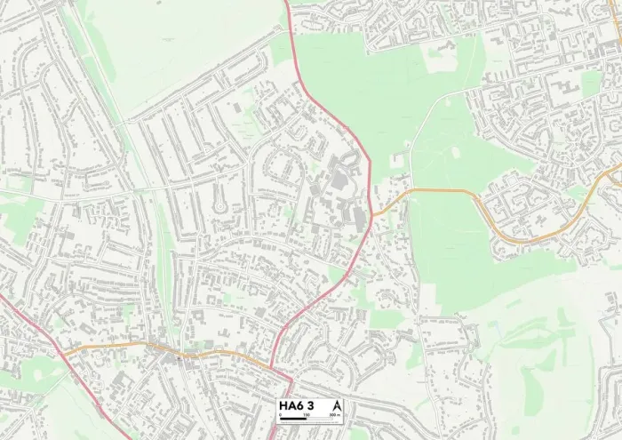 Gerahmter Druck : Hillingdon, HA6 3 Karte Gerahmter Druck : Hillingdon, HA6 3 Karte