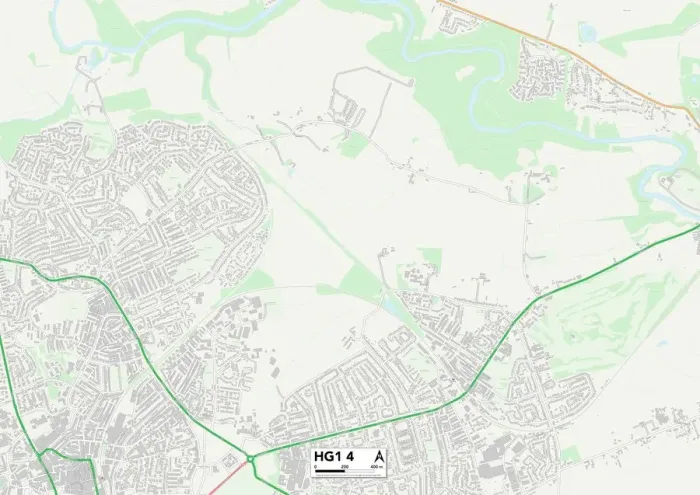 Gerahmter Druck : Harrogate HG1 4 Karte