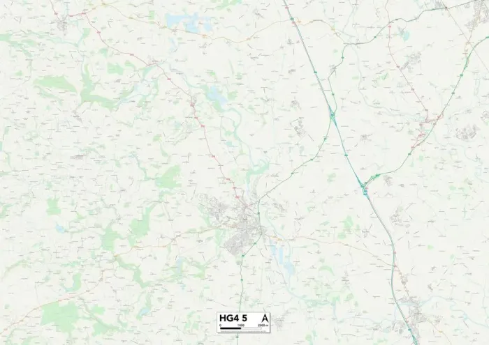 Gerahmter Druck : Ripon HG4 5 Map