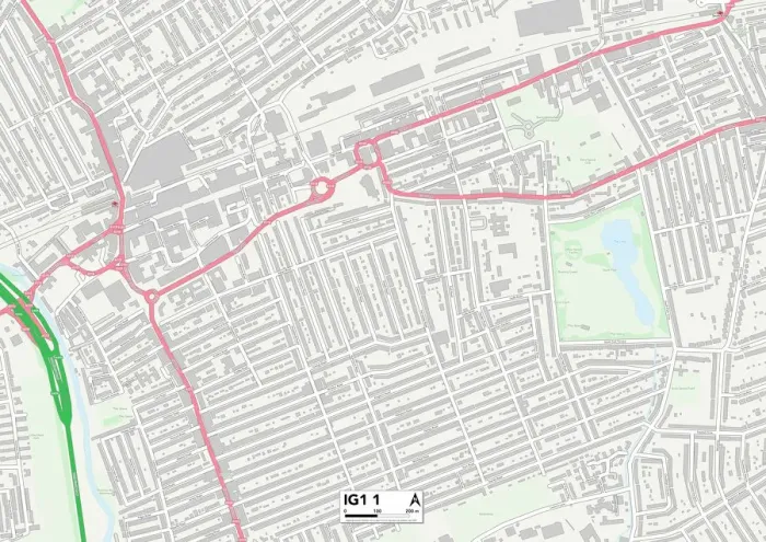 Gerahmter Druck : Karte des Redbridge, IG1 1 Gerahmter Druck : Karte des Redbridge, IG1 1