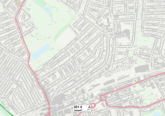 Gerahmter Druck : Karte der Redbrücke, IG1 4 Gerahmter Druck : Karte der Redbrücke, IG1 4