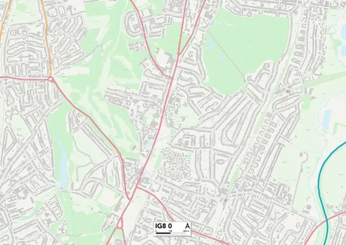 Gerahmter Druck : Karte Redbridge IG8 0 Gerahmter Druck : Karte Redbridge IG8 0