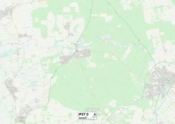 Gerahmter Druck : Waldheath IP27 0 Karte Gerahmter Druck : Waldheath IP27 0 Karte