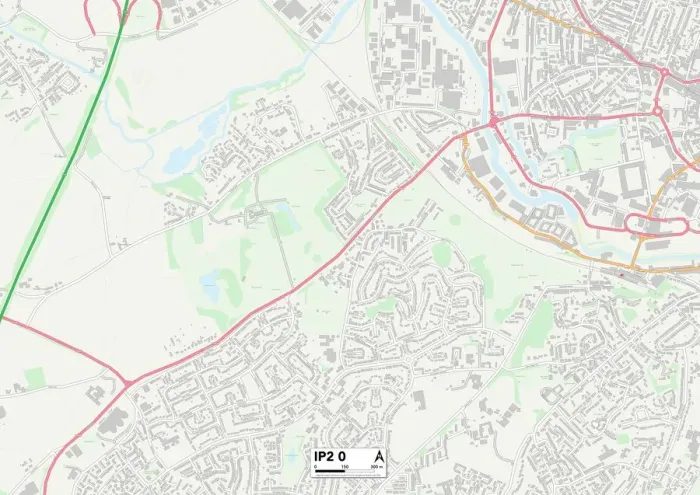 Gerahmter Druck : Ipswich IP-2 Karte Gerahmter Druck : Ipswich IP-2 Karte