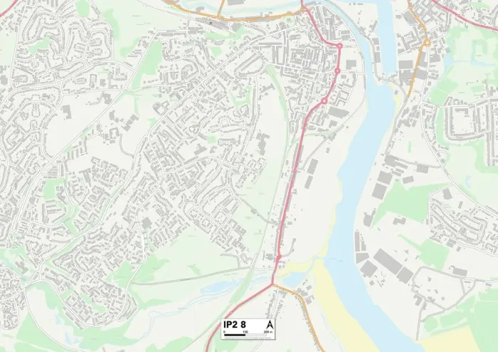 Gerahmter Druck : Ipswich IP-2, Karte Nr.: 8 Gerahmter Druck : Ipswich IP-2, Karte Nr.: 8