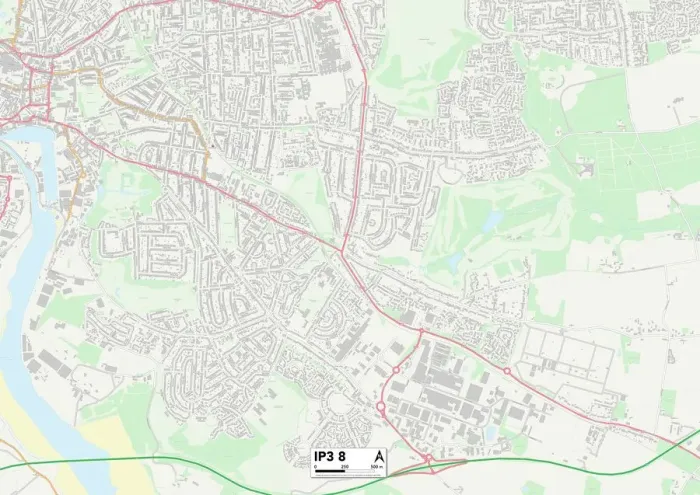 Gerahmter Druck : Ipswich IP-3, Ortmap Gerahmter Druck : Ipswich IP-3, Ortmap
