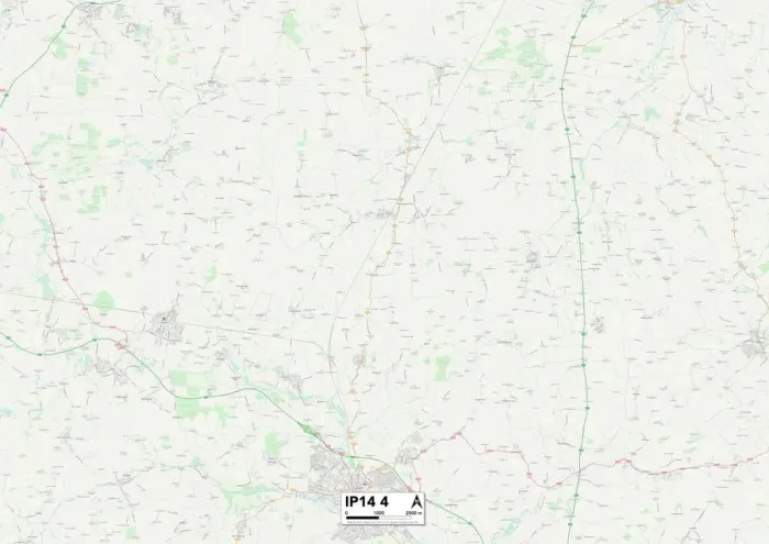 Gerahmter Druck : IP-Verwaltungsmapping in Mid Suffolk, England - Karte Gerahmter Druck : IP-Verwaltungsmapping in Mid Suffolk, England - Karte