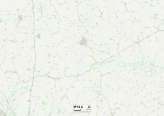 Gerahmter Druck : IP-Verwaltungsmittel für Mid-Suffolk, Postanschrift MAP, IP14 6