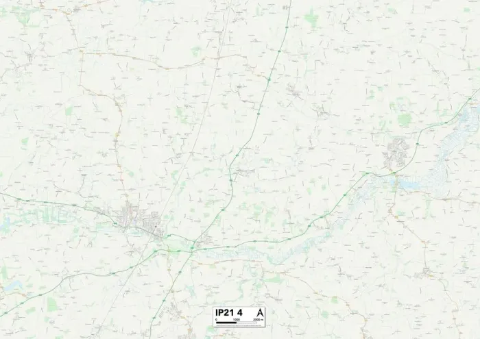 Gerahmter Druck : IP-Region Mid-Suffolk, Postleitzahl 14 MAP Gerahmter Druck : IP-Region Mid-Suffolk, Postleitzahl 14 MAP