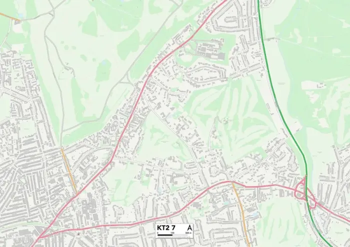 Gerahmter Druck : Königsthorp am Themse KT2 7 Karte Gerahmter Druck : Königsthorp am Themse KT2 7 Karte