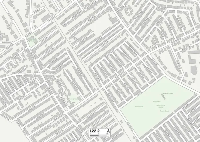Gerahmter Druck : Sefton Parkplatz 22, Karte Gerahmter Druck : Sefton Parkplatz 22, Karte