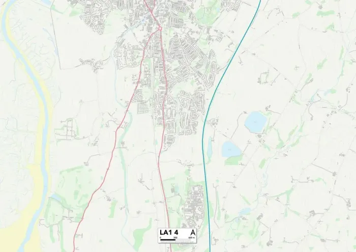 Gerahmter Druck : Lancaster LA1 4 Karte