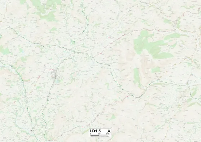 Gerahmter Druck : Llandrindod Wells, LD1 5 Karte