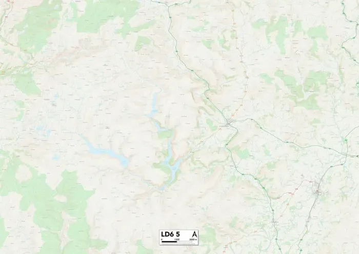 Gerahmter Druck : Llandrindod Wells, LD 6 5 Karte Gerahmter Druck : Llandrindod Wells, LD 6 5 Karte