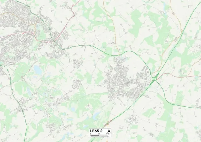 Gerahmter Druck : Leicester LE6 5 Map Gerahmter Druck : Leicester LE6 5 Map