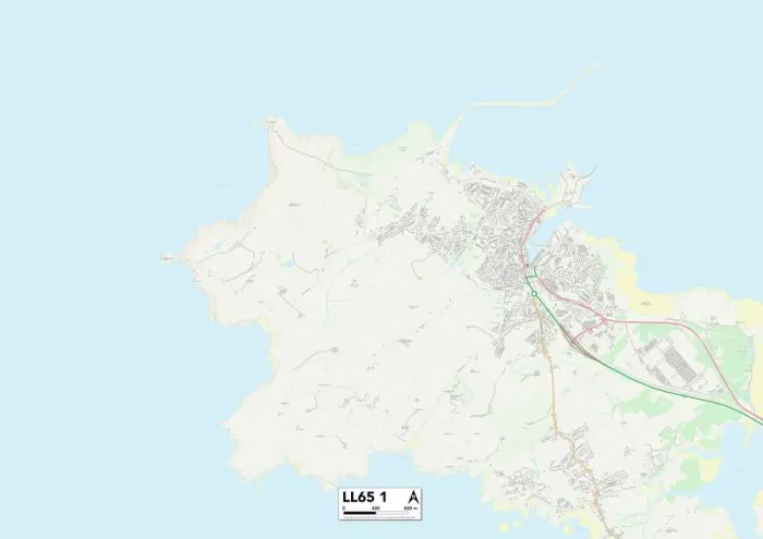 Gerahmter Druck : Wales, Anglesey, LL65 1 Karte Gerahmter Druck : Wales, Anglesey, LL65 1 Karte