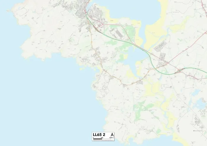Gerahmter Druck : Wales, Anglesey, LL65 2 Karte Gerahmter Druck : Wales, Anglesey, LL65 2 Karte