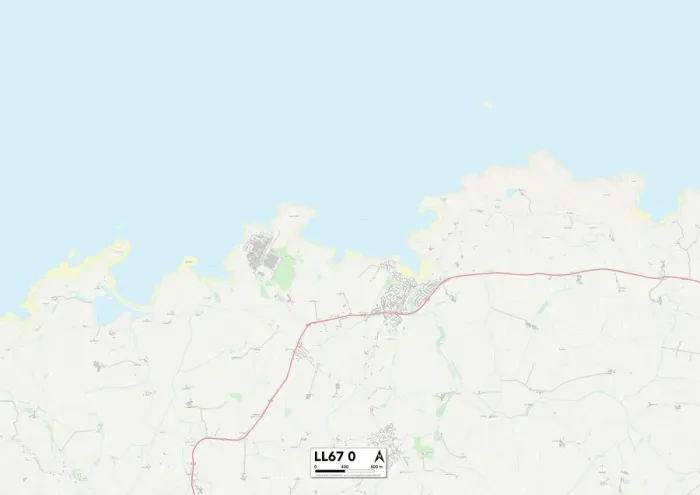 Gerahmter Druck : Wales, Anglesey, LL 6 / 7 0 Karte Gerahmter Druck : Wales, Anglesey, LL 6 / 7 0 Karte