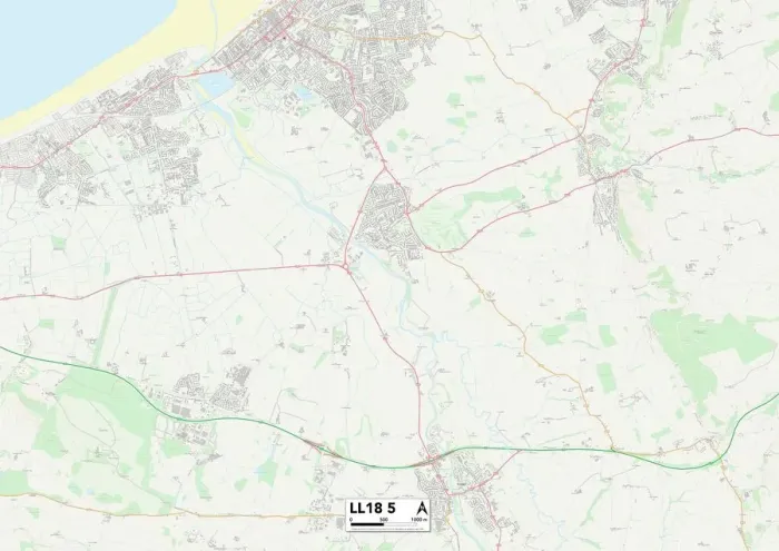 Gerahmter Druck : Conwy LL18 5 Karte Gerahmter Druck : Conwy LL18 5 Karte