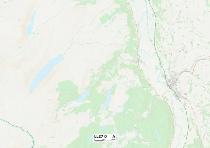 Gerahmter Druck : Conwy LL27 0 Karte Gerahmter Druck : Conwy LL27 0 Karte