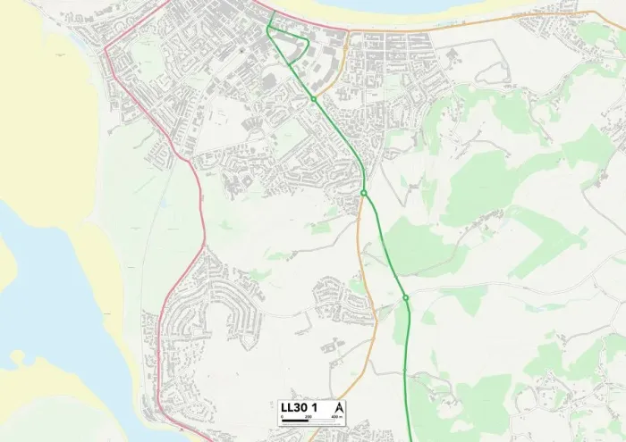 Gerahmter Druck : Conwy LL30 1 Karte Gerahmter Druck : Conwy LL30 1 Karte