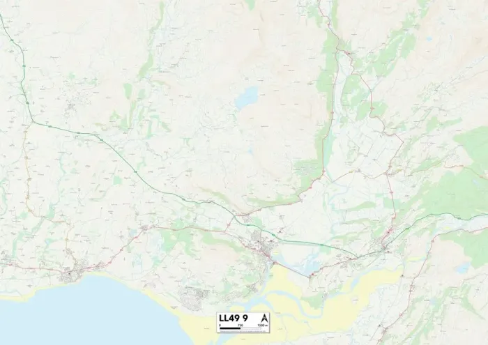 Gerahmter Druck : Gwynedd, Llanelli, Postleitzahl 49, Karte Gerahmter Druck : Gwynedd, Llanelli, Postleitzahl 49, Karte