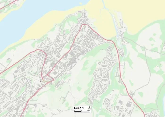Gerahmter Druck : Gwynedd, LL57 1 Karte Gerahmter Druck : Gwynedd, LL57 1 Karte