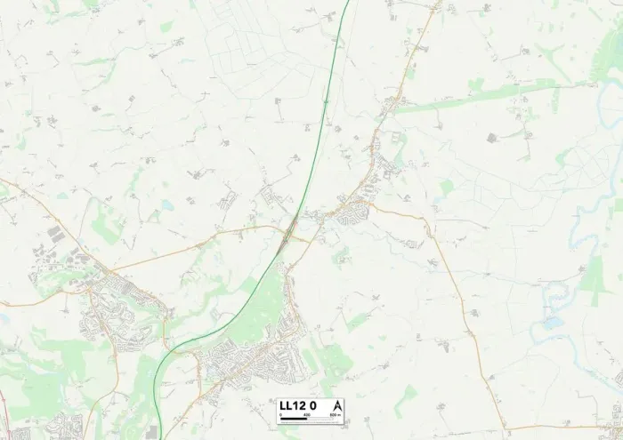 Gerahmter Druck : Wrexham, LL 12 0 Karte Gerahmter Druck : Wrexham, LL 12 0 Karte