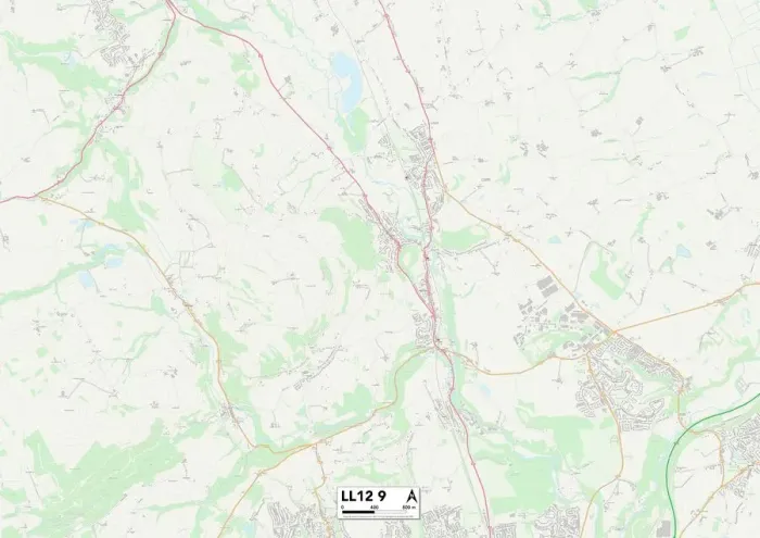 Gerahmter Druck : Wrexham, LL 12 9 Karte Gerahmter Druck : Wrexham, LL 12 9 Karte