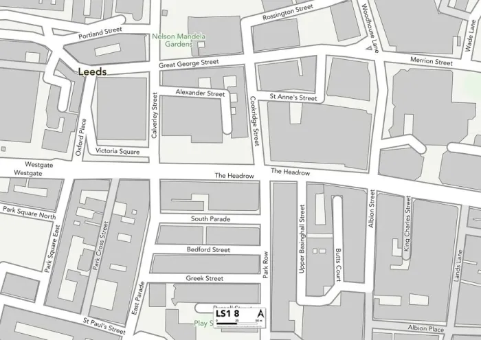 Gerahmter Druck : Leeds Ls1 8 Karte