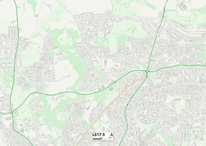 Gerahmter Druck : Leeds LS17 5 Karte