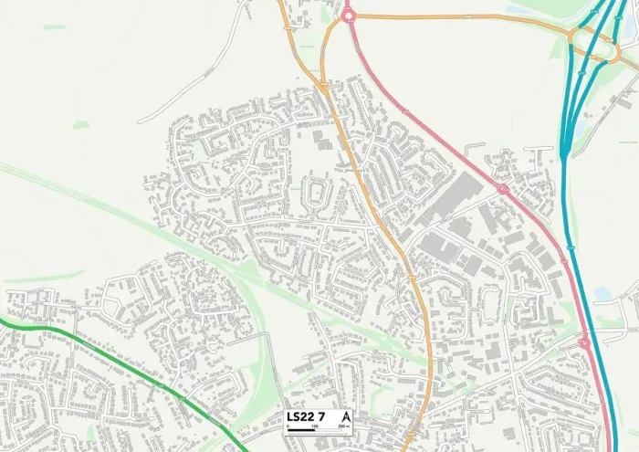 Gerahmter Druck : Leeds Ls22 7 Karte