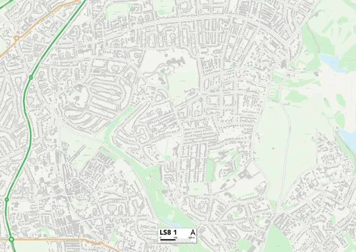 Gerahmter Druck : Leeds LS8 1 Karte
