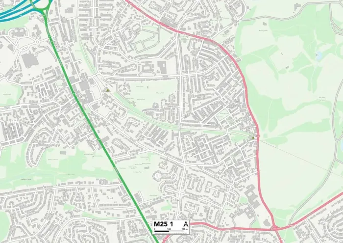 Gerahmter Druck : Grabe die Karte der M25 Nummer eins Gerahmter Druck : Grabe die Karte der M25 Nummer eins