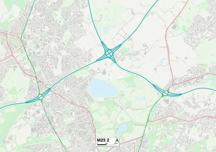 Gerahmter Druck : Grabe die Karte der M25 Nummer 2 Gerahmter Druck : Grabe die Karte der M25 Nummer 2