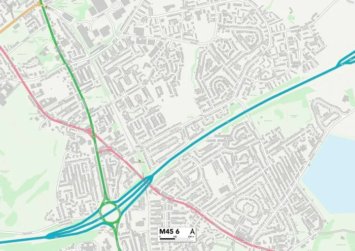 Gerahmter Druck : Grabe M45 6 Karte