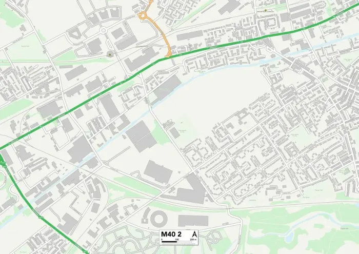 Gerahmter Druck : Manchester M40 2 Karte Gerahmter Druck : Manchester M40 2 Karte