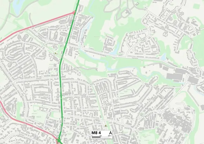 Gerahmter Druck : Manchester M8 4 Karte