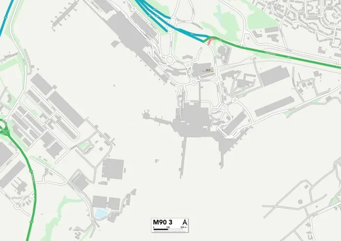 Gerahmter Druck : Manchester M90 3 Karte Gerahmter Druck : Manchester M90 3 Karte