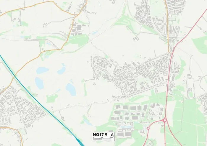 Gerahmter Druck : Ashfield NG17 9 Karte